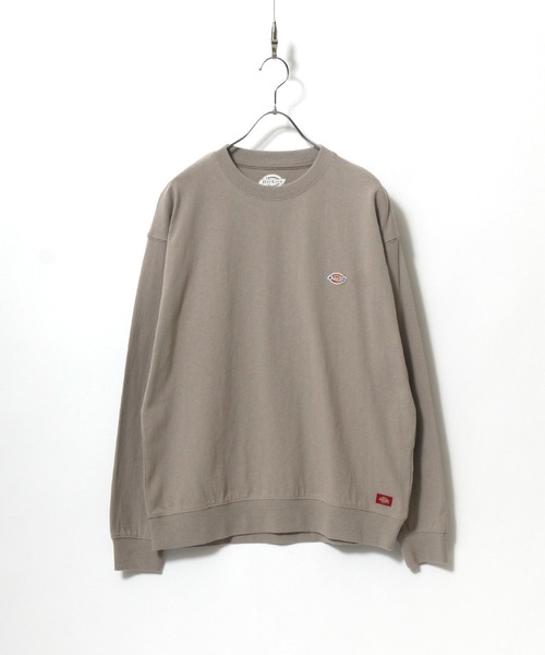 Dickies(ディッキーズ)の「Dickies/ディッキーズ ミニワッペン ワンポイント刺繍 スウェットロンT トレーナー(スウェット・レディース・ホワイト/ブラック/ピンク/グリーン/ネイビー/サックスブルー/ダークグリーン/ベージュ/グリーン系その他/ネイビー系1/ライトピンク/グレイッシュベージュ/キャメル・LL/M/L)」の5枚目の写真