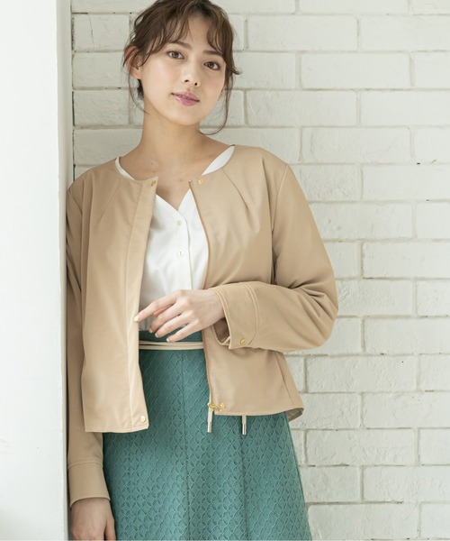 12Twelve Agenda(トゥエルブ アジェンダ)の「フェイクレザーノーカラーブルゾン(ブルゾン・レディース・ブラウン/ベージュ・M)」の17枚目の写真
