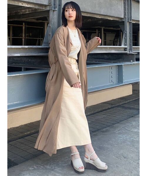 MURUA（ムルーア）の「スリムステッチペンシルスカート（スカート・レディース・アイボリー/ブラック/オレンジ・1/2）」の11枚目の写真