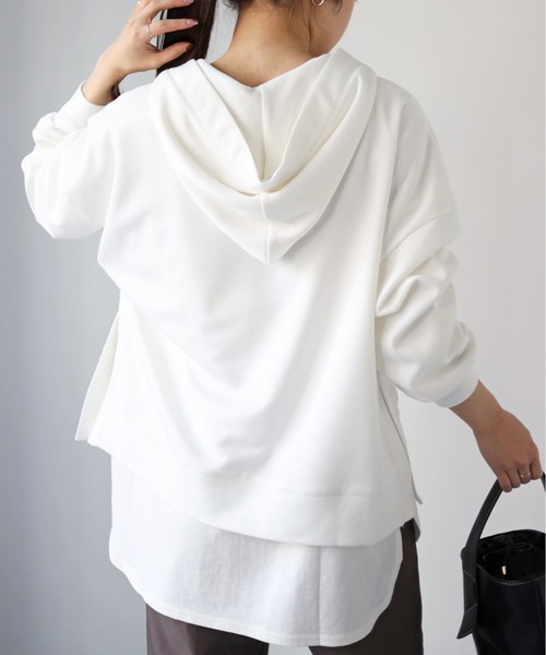 each（イーチ）の「Ｖネックパーカー（Tシャツ/カットソー・レディース・ホワイト/ベージュ/グレー・MEDIUM）」の16枚目の写真