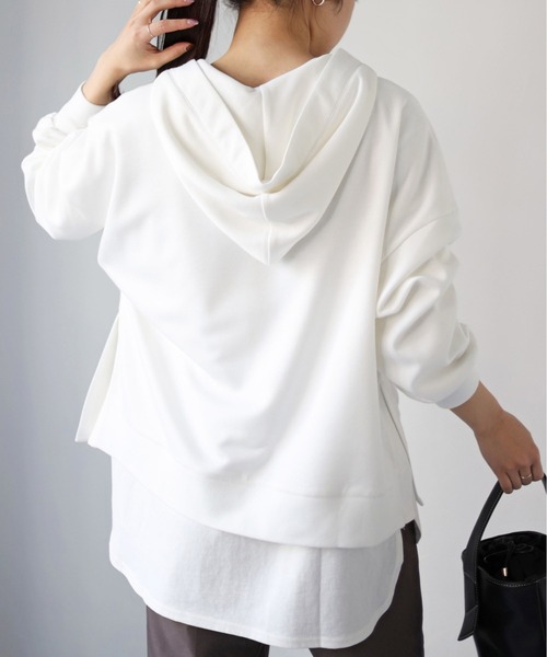 each（イーチ）の「Ｖネックパーカー（Tシャツ/カットソー・レディース・ホワイト/ベージュ/グレー・MEDIUM）」の22枚目の写真