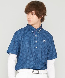 【FILA GOLF/フィラゴルフ】ボックスプリント 半袖ポロシャツ/吸汗速乾/UVカット