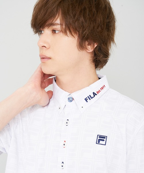 FILA(フィラ)の「【FILA GOLF/フィラゴルフ】ボックスプリント 半袖ポロシャツ/吸汗速乾/UVカット(ポロシャツ・メンズ・ブルー系その他/ホワイト/ネイビー・M/L/LL)」の10枚目の写真