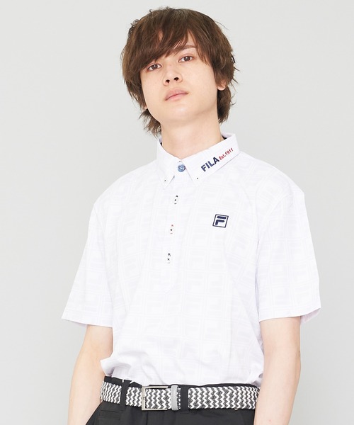 FILA(フィラ)の「【FILA GOLF/フィラゴルフ】ボックスプリント 半袖ポロシャツ/吸汗速乾/UVカット(ポロシャツ・メンズ・ブルー系その他/ホワイト/ネイビー・M/L/LL)」の9枚目の写真