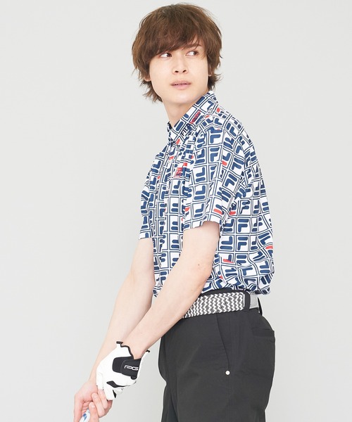 FILA(フィラ)の「【FILA GOLF/フィラゴルフ】ボックスプリント 半袖ポロシャツ/吸汗速乾/UVカット(ポロシャツ・メンズ・ブルー系その他/ホワイト/ネイビー・M/L/LL)」の4枚目の写真