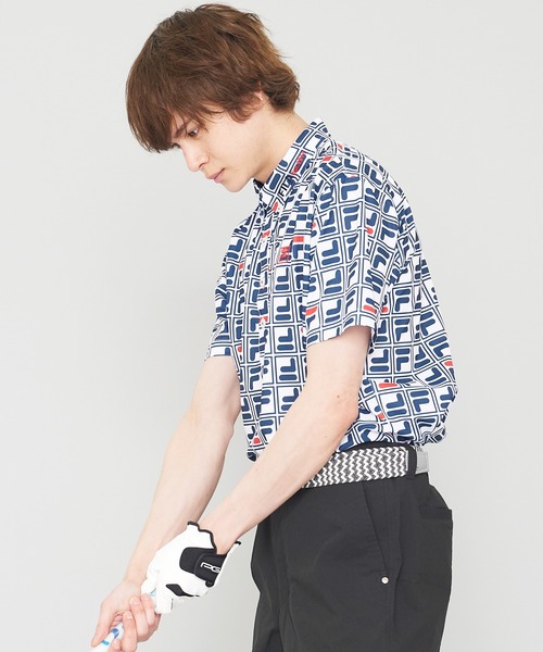 FILA(フィラ)の「【FILA GOLF/フィラゴルフ】ボックスプリント 半袖ポロシャツ/吸汗速乾/UVカット(ポロシャツ・メンズ・ブルー系その他/ホワイト/ネイビー・M/L/LL)」の5枚目の写真