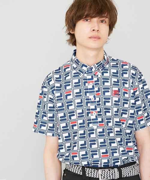 FILA(フィラ)の「【FILA GOLF/フィラゴルフ】ボックスプリント 半袖ポロシャツ/吸汗速乾/UVカット(ポロシャツ・メンズ・ブルー系その他/ホワイト/ネイビー・M/L/LL)」の6枚目の写真
