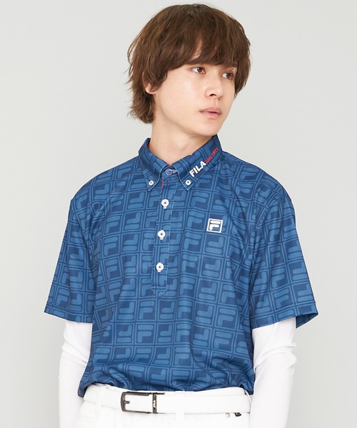 FILA(フィラ)の「【FILA GOLF/フィラゴルフ】ボックスプリント 半袖ポロシャツ/吸汗速乾/UVカット(ポロシャツ・メンズ・ブルー系その他/ホワイト/ネイビー・M/L/LL)」の14枚目の写真