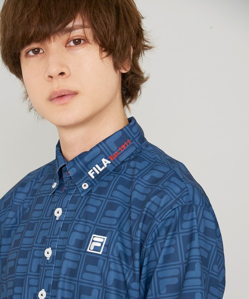 FILA(フィラ)の「【FILA GOLF/フィラゴルフ】ボックスプリント 半袖ポロシャツ/吸汗速乾/UVカット(ポロシャツ・メンズ・ブルー系その他/ホワイト/ネイビー・M/L/LL)」の16枚目の写真