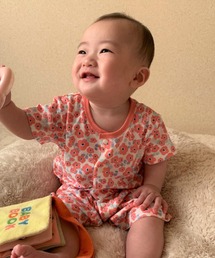 kids zoo | 小花柄オール　マリン柄オール　ロンパース(ロンパース)