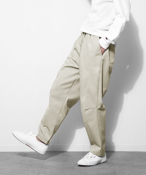 ZIP FIVE（ジップファイブ）の「【ZIP FIVE】立体裁断テーパードシルエットイージーパンツ（チノパンツ・メンズ・ブラック/パープル/ブルー/グリーン/アイボリー/ライトベージュ/グレー系・MEDIUM/LARGE）」の5枚目の写真