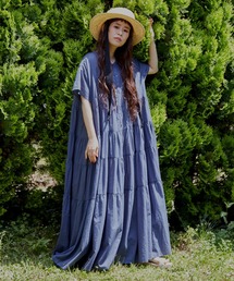 Libra Cue（リブラ キュー）の「ハーフスリーブティアードワンピース（ワンピース）」