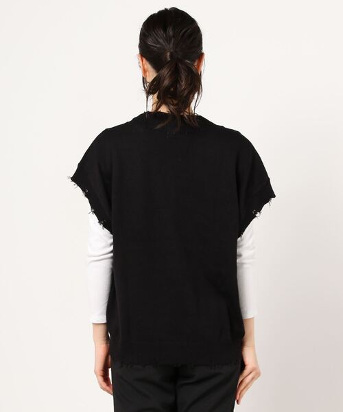 WEGO(ウィゴー)の「WEGO/ダメージニットベスト(ベスト・レディース・ホワイト/ブラック/サックスブルー/グリーン・FREE)」の10枚目の写真