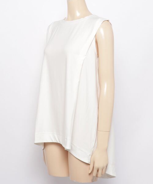 NERGY（ナージー）の「ナージージャパン NERGY ポリエステルノースリーブTEE（タンクトップ・レディース・ホワイト/チャコールグレー・FREE）」の3枚目の写真