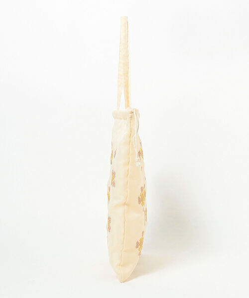 Ray BEAMS（レイビームス）の「Ray BEAMS / チュール 刺繍 巾着 トートバッグ（トートバッグ・レディース・ブラック/オフホワイト・ONE SIZE）」の3枚目の写真