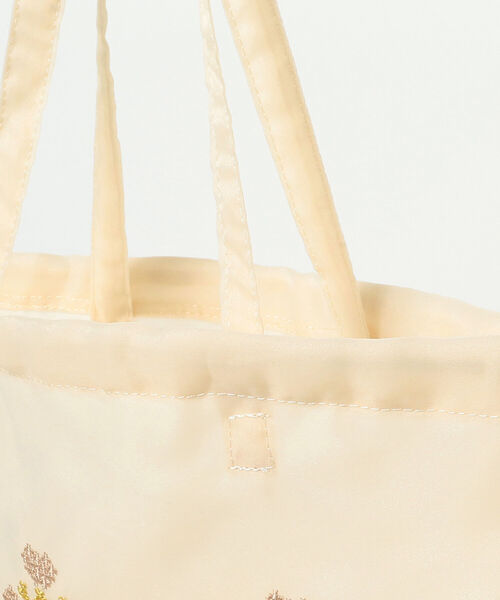 Ray BEAMS（レイビームス）の「Ray BEAMS / チュール 刺繍 巾着 トートバッグ（トートバッグ・レディース・ブラック/オフホワイト・ONE SIZE）」の6枚目の写真