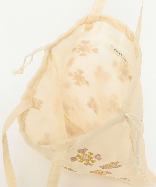 Ray BEAMS（レイビームス）の「Ray BEAMS / チュール 刺繍 巾着 トートバッグ（トートバッグ・レディース・ブラック/オフホワイト・ONE SIZE）」の9枚目の写真