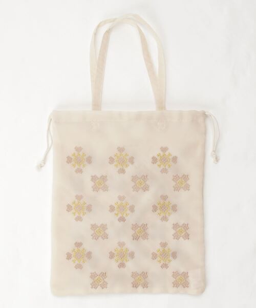 Ray BEAMS（レイビームス）の「Ray BEAMS / チュール 刺繍 巾着 トートバッグ（トートバッグ・レディース・ブラック/オフホワイト・ONE SIZE）」の13枚目の写真