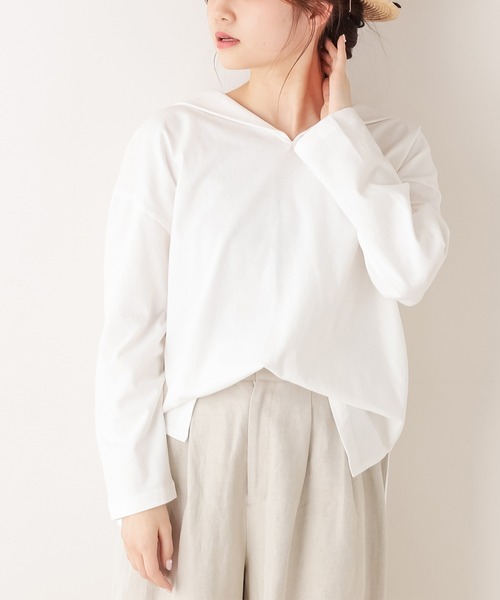 PUAL CE CIN（ピュアルセシン）の「【Du noir】セーラーカラーTシャツ（Tシャツ/カットソー・レディース・ブラック/グレー/ホワイト・FREE）」の5枚目の写真