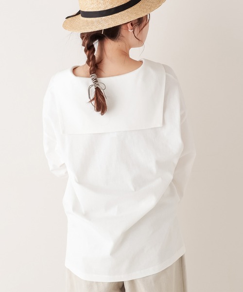 PUAL CE CIN（ピュアルセシン）の「【Du noir】セーラーカラーTシャツ（Tシャツ/カットソー・レディース・ブラック/グレー/ホワイト・FREE）」の7枚目の写真