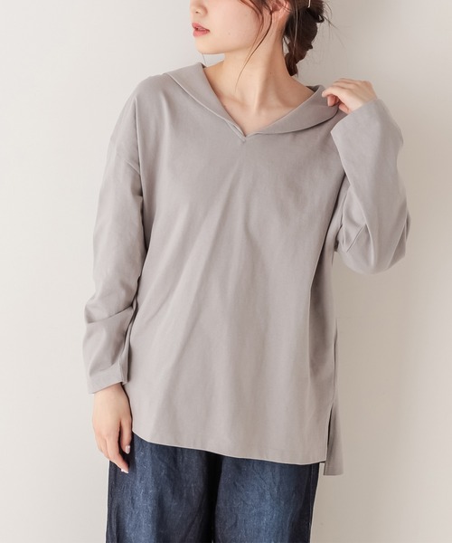 PUAL CE CIN（ピュアルセシン）の「【Du noir】セーラーカラーTシャツ（Tシャツ/カットソー・レディース・ブラック/グレー/ホワイト・FREE）」の15枚目の写真