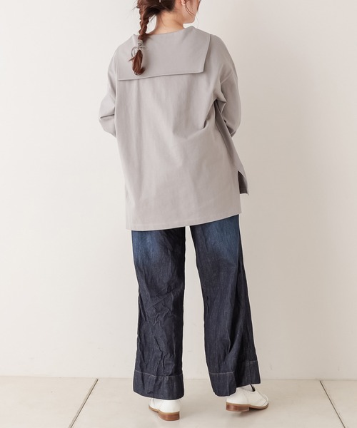 PUAL CE CIN（ピュアルセシン）の「【Du noir】セーラーカラーTシャツ（Tシャツ/カットソー・レディース・ブラック/グレー/ホワイト・FREE）」の20枚目の写真