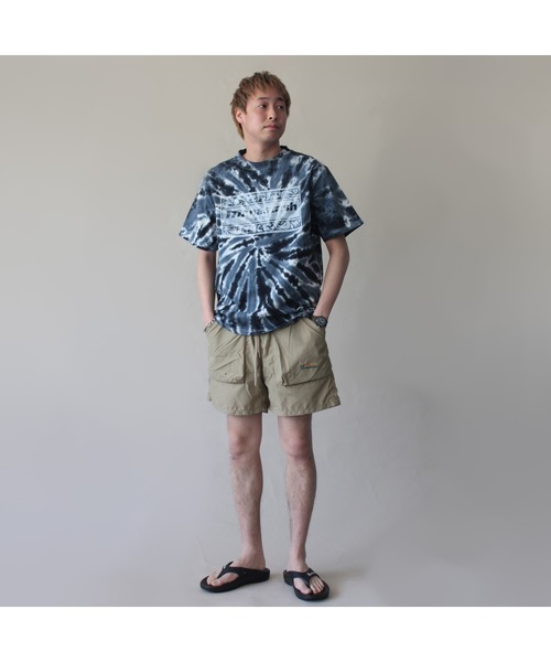MANASTASH（マナスタッシュ）の「MANASTASH/マナスタッシュ　TIEDYE LEAF LOGO TEE タイダイリーフロゴティー（Tシャツ/カットソー・メンズ・ブラック/ブルー・MEDIUM/LARGE/X-LARGE）」の4枚目の写真
