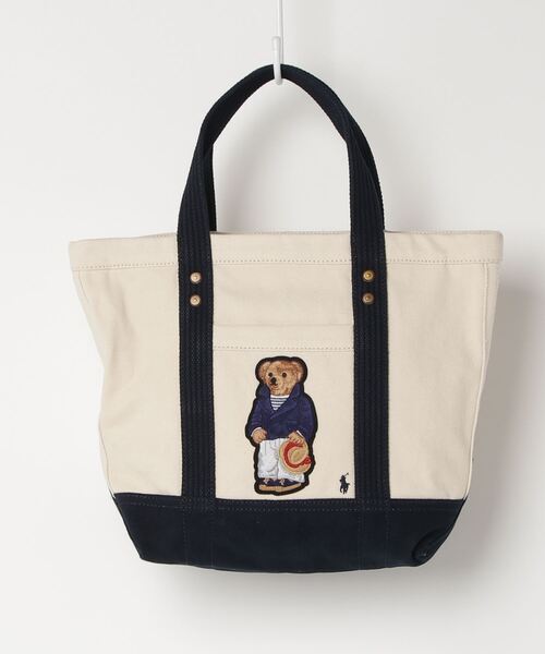 スモール キャンバス トートバッグ キャンバス ベア Polo Lauren ポロラルフローレン のファッション Ralph トート トートバッグ バッグ Polo