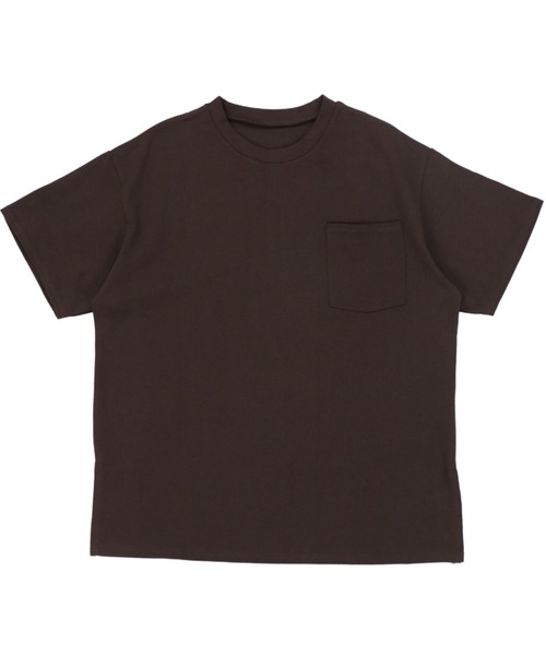 SPINNS（スピンズ）の「USAコットン素材 ポケット半袖Tシャツ（Tシャツ/カットソー・レディース・オフホワイト/グレイッシュベージュ/パープル/ブラウン/チャコール/ブラック・ONESIZE）」の20枚目の写真