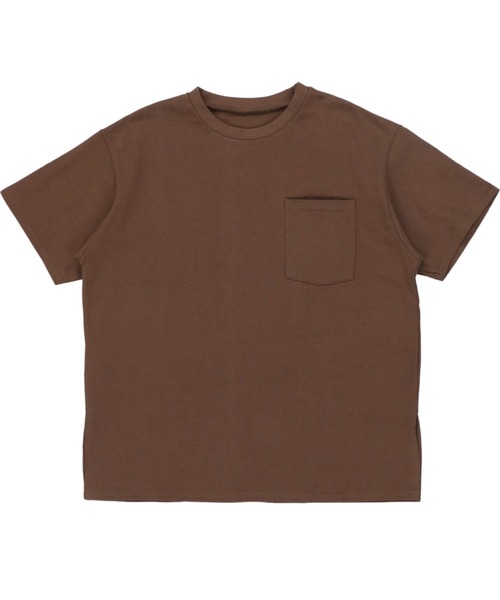 SPINNS（スピンズ）の「USAコットン素材 ポケット半袖Tシャツ（Tシャツ/カットソー・レディース・オフホワイト/グレイッシュベージュ/パープル/ブラウン/チャコール/ブラック・ONESIZE）」の22枚目の写真