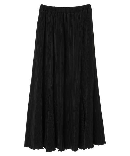 Green　Parks（グリーンパークス）の「プリーツサテンロングスカート＊（スカート・レディース・ブラック/グレー/ブルー/ライトベージュ・FREE）」の2枚目の写真