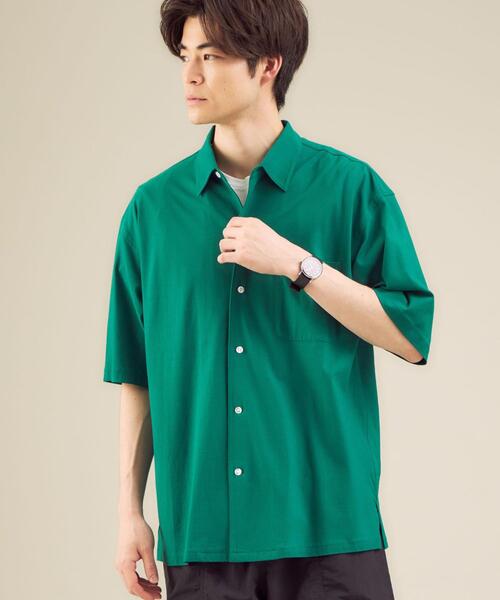 green label relaxing(グリーンレーベルリラクシング)の「<green label relaxing> ハイツイスト ジャージー カット シャツ(シャツ/ブラウス・メンズ・ブラック/ベージュ/マスタード/ワインレッド/ケリー・S/M/L/XL)」の3枚目の写真