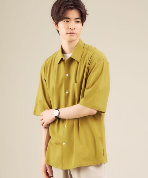 green label relaxing(グリーンレーベルリラクシング)の「<green label relaxing> ハイツイスト ジャージー カット シャツ(シャツ/ブラウス・メンズ・ブラック/ベージュ/マスタード/ワインレッド/ケリー・S/M/L/XL)」の4枚目の写真