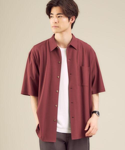 green label relaxing(グリーンレーベルリラクシング)の「<green label relaxing> ハイツイスト ジャージー カット シャツ(シャツ/ブラウス・メンズ・ブラック/ベージュ/マスタード/ワインレッド/ケリー・S/M/L/XL)」の5枚目の写真