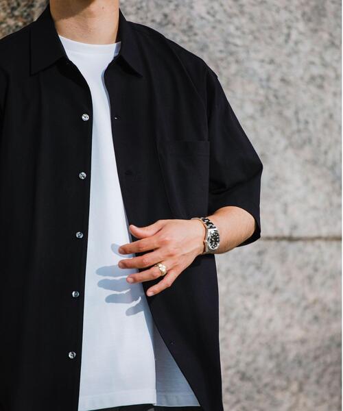 green label relaxing(グリーンレーベルリラクシング)の「<green label relaxing> ハイツイスト ジャージー カット シャツ(シャツ/ブラウス・メンズ・ブラック/ベージュ/マスタード/ワインレッド/ケリー・S/M/L/XL)」の8枚目の写真