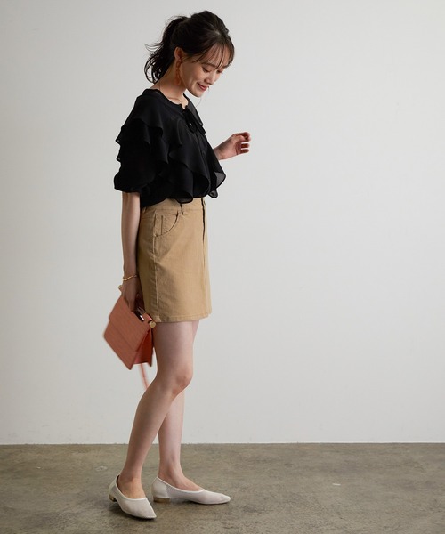 【TV着用】【WEB限定】【前後2WAY】ラッフル楊柳ブラウス