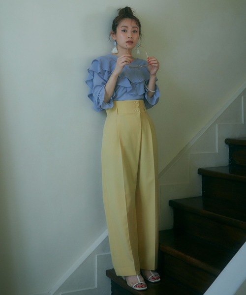 【TV着用】【WEB限定】【前後2WAY】ラッフル楊柳ブラウス