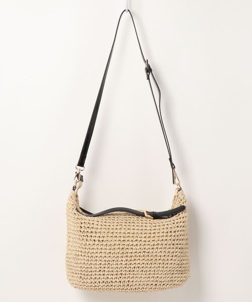 UNBILLION（アンビリオン）の「カシュカシュ cachecache / ベルトハンドル2way手編みショルダーバッグ（かごバッグ・レディース・ブラウン/ブラック/グレー/レオパード・FREE）」の5枚目の写真