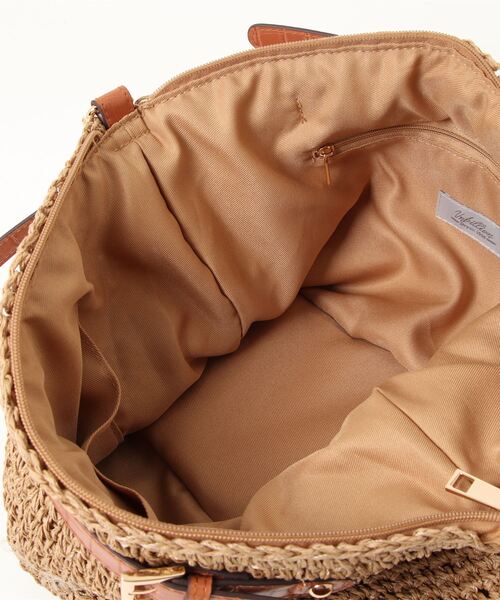 UNBILLION（アンビリオン）の「カシュカシュ cachecache / ベルトハンドル2way手編みショルダーバッグ（かごバッグ・レディース・ブラウン/ブラック/グレー/レオパード・FREE）」の9枚目の写真