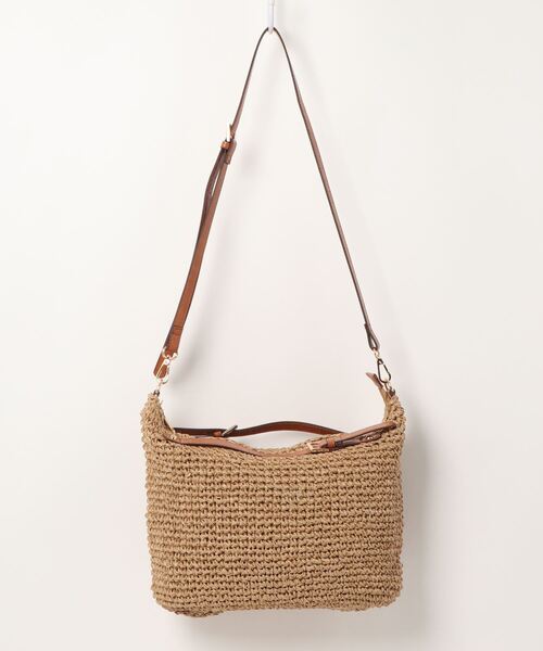 UNBILLION（アンビリオン）の「カシュカシュ cachecache / ベルトハンドル2way手編みショルダーバッグ（かごバッグ・レディース・ブラウン/ブラック/グレー/レオパード・FREE）」の12枚目の写真