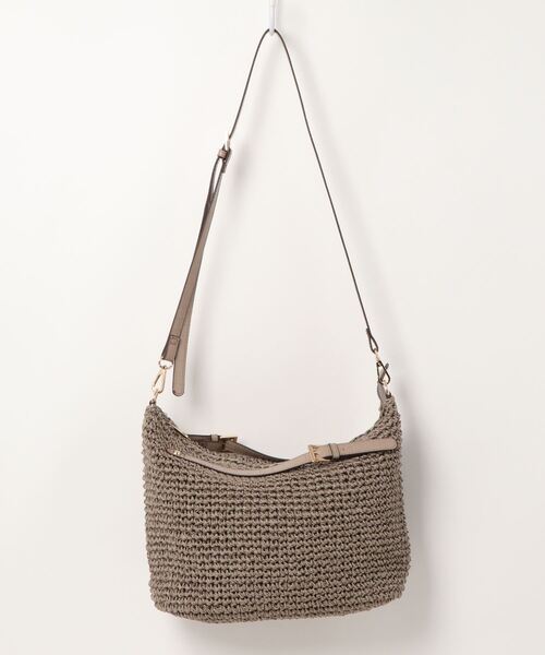 UNBILLION（アンビリオン）の「カシュカシュ cachecache / ベルトハンドル2way手編みショルダーバッグ（かごバッグ・レディース・ブラウン/ブラック/グレー/レオパード・FREE）」の13枚目の写真