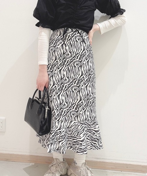 WEGO（ウィゴー）の「WEGO/マーメイドロングスカート（スカート・レディース・その他1/アニマル/ホワイト/ブラック・FREE）」の21枚目の写真
