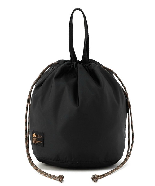Alpha Industries（アルファインダストリーズ）の「【ユニセックス】コーデュラ DRAWSTRING BAG(巾着バッグ)（ボディバッグ/ウエストポーチ・メンズ・ブラック/グリーン/マルチ・FREE）」の2枚目の写真