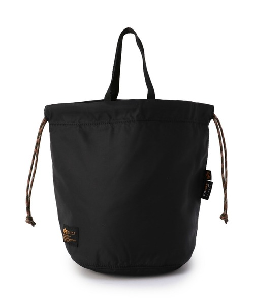 Alpha Industries（アルファインダストリーズ）の「【ユニセックス】コーデュラ DRAWSTRING BAG(巾着バッグ)（ボディバッグ/ウエストポーチ・メンズ・ブラック/グリーン/マルチ・FREE）」の5枚目の写真