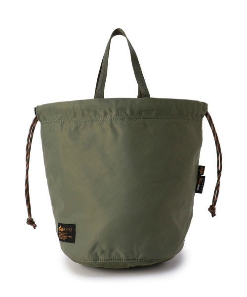 Alpha Industries（アルファインダストリーズ）の「【ユニセックス】コーデュラ DRAWSTRING BAG(巾着バッグ)（ボディバッグ/ウエストポーチ・メンズ・ブラック/グリーン/マルチ・FREE）」の11枚目の写真