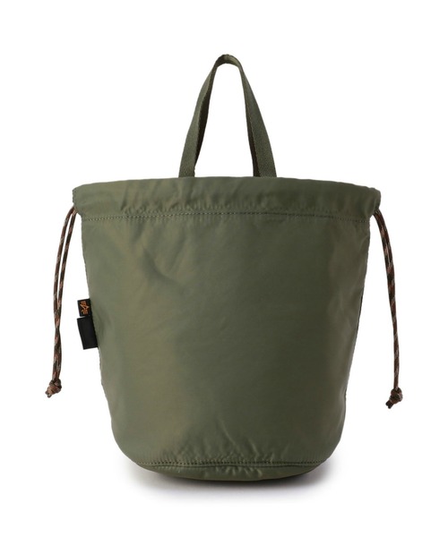 Alpha Industries（アルファインダストリーズ）の「【ユニセックス】コーデュラ DRAWSTRING BAG(巾着バッグ)（ボディバッグ/ウエストポーチ・メンズ・ブラック/グリーン/マルチ・FREE）」の12枚目の写真
