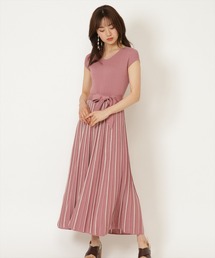 WILLSELECTION | バイカラーストライプニットワンピース(ワンピース)