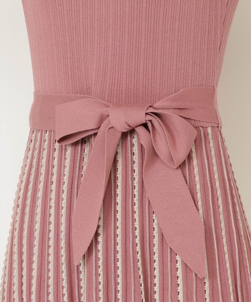 WILLSELECTION（ウィルセレクション）の「バイカラーストライプニットワンピース（ワンピース・レディース・ライトベージュ/ボルドー/ブラック・MEDIUM）」の18枚目の写真