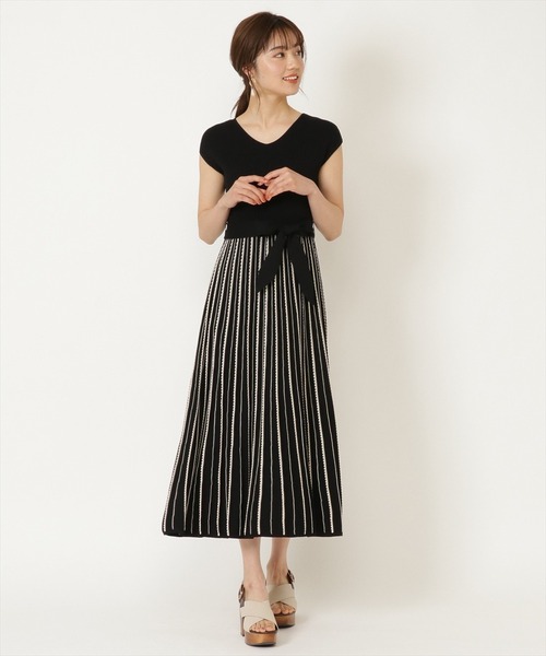 WILLSELECTION（ウィルセレクション）の「バイカラーストライプニットワンピース（ワンピース・レディース・ライトベージュ/ボルドー/ブラック・MEDIUM）」の20枚目の写真