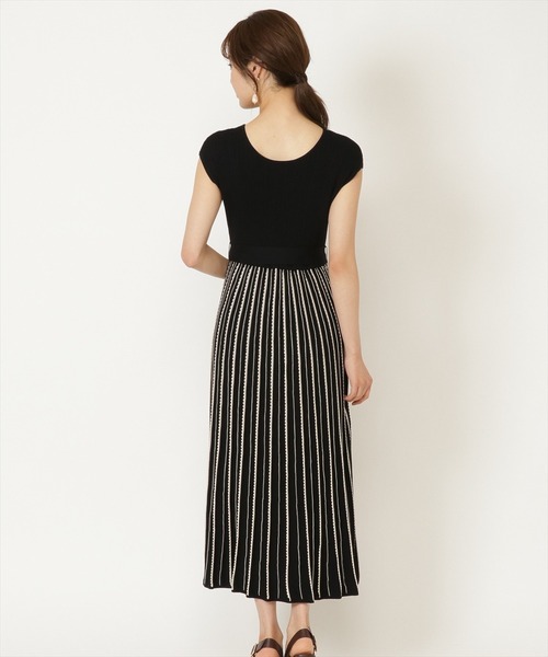 WILLSELECTION（ウィルセレクション）の「バイカラーストライプニットワンピース（ワンピース・レディース・ライトベージュ/ボルドー/ブラック・MEDIUM）」の22枚目の写真